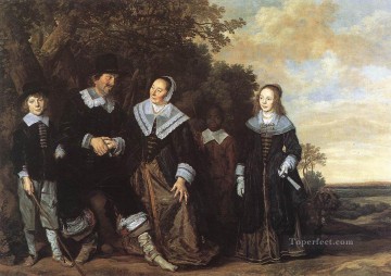  Golden Painting - Family Group In A Landscape Dutch Golden Age Frans Hals